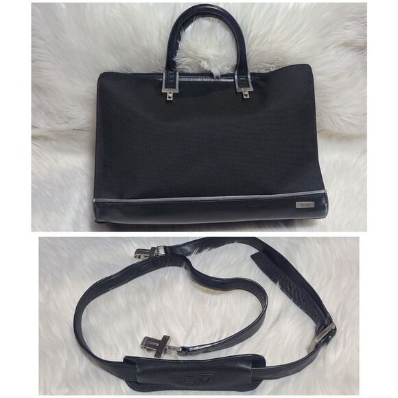 TUMI|Vintage Black Briefcase/Laptop Bag with Shoulder Strap - Picture 1 of 15